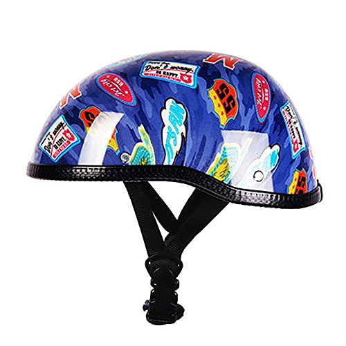 YLXD Retro Halbschale Jet-Helm Motorrad-Helm Brain-Cap Roller-Helm Motorrad-Helm Scooter-Helm Chopper Mofa Roller Helm ECE/DOT Zertifizierung A,55-62cm von YLXD