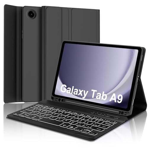 YNNHUDEEP Tastatur Samsung Galaxy Tab A9 8,7 Zoll 2023, Samsung Tab A9 Lte Tastatur, Italienische Bluetooth-Tastatur mit Hintergrundbeleuchtung abnehmbar für Samsung Galaxy Tab A9 2023 8,7 Zoll 2023, von YNNHUDEEP