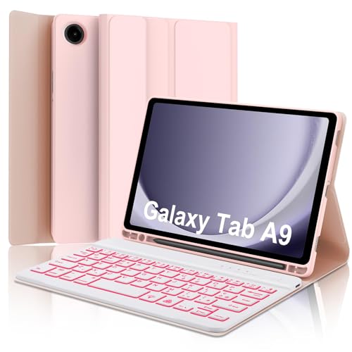 YNNHUDEEP Tastatur Samsung Galaxy Tab A9 8,7 Zoll 2023, Samsung Tab A9 Lte Tastatur, Italienische Bluetooth-Tastatur mit Hintergrundbeleuchtung abnehmbar für Samsung Galaxy Tab A9 2023 8,7 Zoll 2023, von YNNHUDEEP