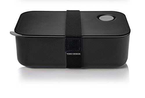 Yoko Design 1386 Brotdose luftdicht Kunststoff schwarz 19,5 x 6,8 x 12,2 cm von YOKO DESIGN