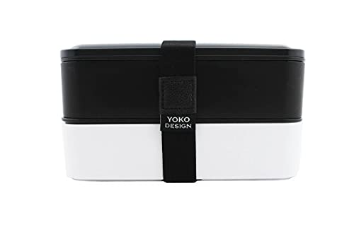 YOKO DESIGN - Lunch Box mit 2 Etagen, Farbe: Schwarz, 1200 ml von YOKO DESIGN
