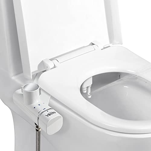 Yolife Bidet, Ultra-Slim Bidet-Aufsatz für Toilette mit Nicht Elektrischer Selbstreinigender Doppeldüse (Hintere/Weibliche Reinigung), Einfach zu Installieren, Einstellbarer Wasserdruck von Yolife