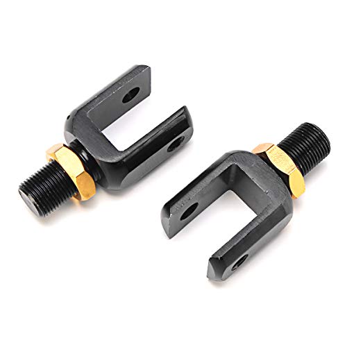 YONGYAO 2Pcs Stoßdämpfer Adapter Clevis Kopf U-Typ End Motorrad Scooter -Gold und Schwarz von YONGYAO