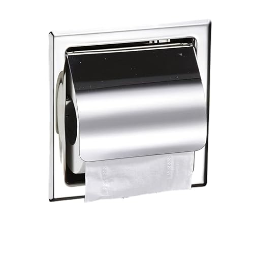 Doppelrolle Vertieft Klopapierhalter Edelstahl 304 Wc Papier Halterung Badezimmer-Wandhalterung Toilettenpapierrollenhalter Inklusive Hinterer Montagehalterung -Silber-Single von YOPOIY