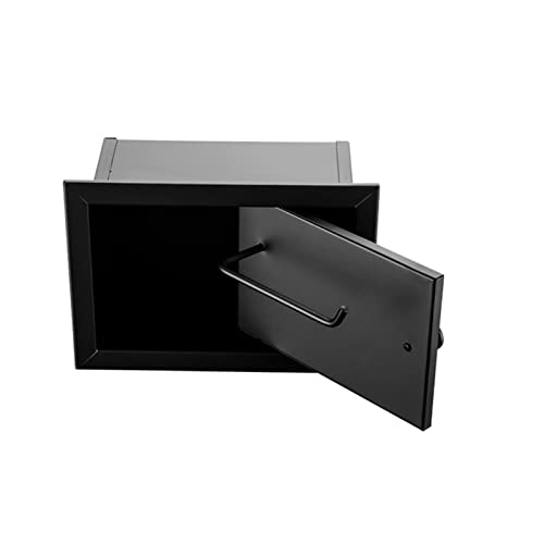 Matt-schwarz Wc Papier Halterung Einbau Klopapierhalter Wandhalterung aus Metall, in Wand Toilettenpapierrollenhalter mit Halterung, Badezimmer -2 von YOPOIY