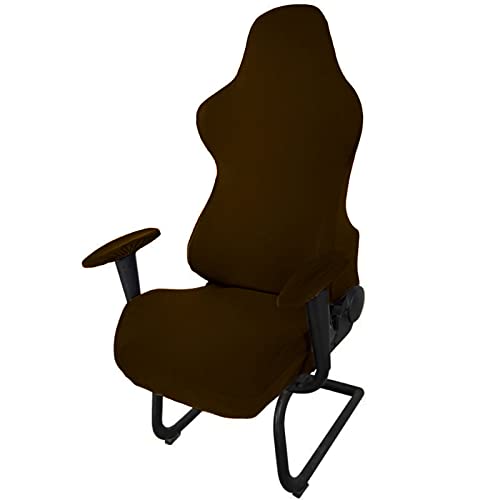 YOPOIY Gaming Stuhl bezug mit Armlehnenbezügen Gaming Stuhlhussen Abnehmbar waschbar Computerstuhl Sitzbezug von Computer-Videospiel-Büro-Stuhl-Abdeckung -braun von YOPOIY