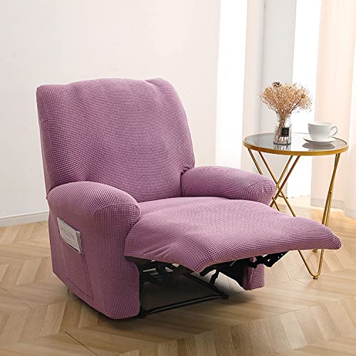 YOPOIY Jacquard Recliner Cover, Dehnbar Elastische Sesselschoner, Waschbar Elasthan Einfarbig Sofa Sofahusse mit Tasche für Wohnzimmer Schlafzimmer-Helles Lila von YOPOIY