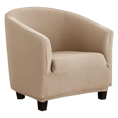 YOPOIY Sesselbezug Bedruckter Stretch-Jacquard-Sessel Sesselhussen Barrel Chair Cover Elastic Bottom Sofa Möbelschutz -Kaffee von YOPOIY