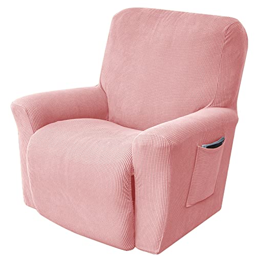 YOPOIY Stretch Ruhesessel bezüge, Weich Sesselschoner Moderne Universal Relaxsessel bezug Jacquard Waschbar Sesselüberwurf für Wohnzimmer -rosa von YOPOIY