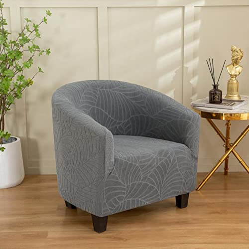 YOPOIY Stretch Wasserfeste Club Chair Schonbezug, rutschfest Sesselhusse Jacquard Tub Club Stuhlbezüge Elasthan Möbelschutz -dunkelgrau-Einheitsgröße von YOPOIY