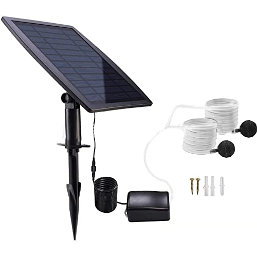 YOPOTIKA Solarbetriebene Luftpumpe, solarbetriebener Oxygenator Luftpumpe, Plug-in Solar Sauerstoffpumpe Fisch Tank Sauerstoff Aquarium Sauerstoff für Outdoor Pool Teich Fisch Tank Garten von YOPOTIKA