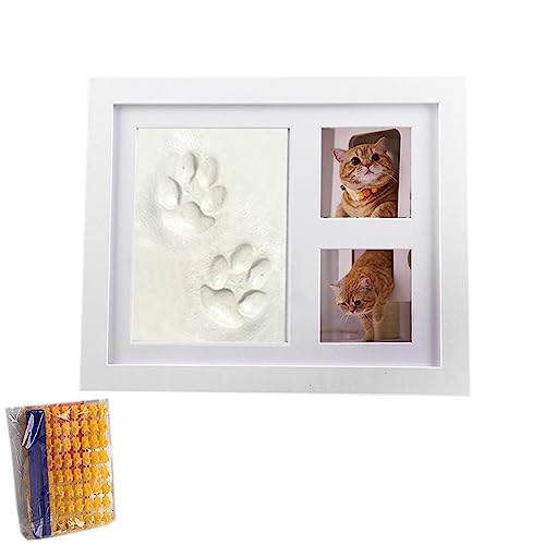 YOYIAG Hunde- oder Katzenpfoten-Druck-Set, Katzen-Bilderrahmen und Pfotenabdruck-Set, perfektes Andenken-Bilderrahmen für Haustierliebhaber, tintenlose Hundepfotenabdruck, Geschenke Pfotenabdruck-Set von YOYIAG