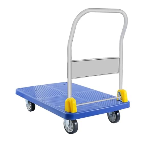 YSSOA Platform Truck with 880lb Weight Capacity and 360 Degree Swivel Wheels, Foldable Push Hand Cart for Loading and Storage, Blue von YSSOA