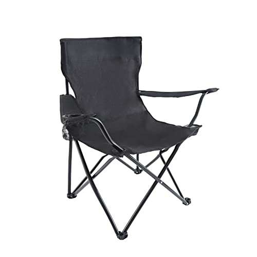 YSSOA Portable Folding Black Camping Chair, Large, (SOCHARCAMP01B) von YSSOA