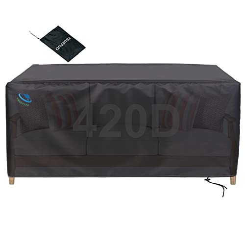 YSUEFIJO Abdeckhaube Schutzhülle Abdeckplane für Gartenmöbel 80x80x120cm, Schwarz 420D Oxford Gewebe Abdeckung für Gartenmöbel Wasserdicht für Gartenmöbel Sitzgruppe Abdeckhaube Rechteckig von YSUEFIJO