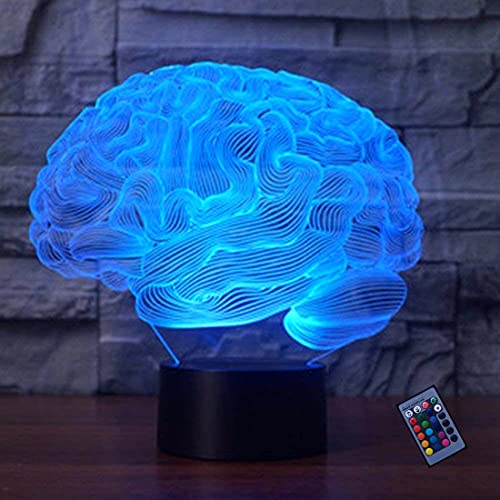 Kreative 3D Gehirn Nacht Licht 16 Farben Andern Sich Fernbedienung USB-Strom Touch Schalter Dekor Lampe Optische Täuschung Lampe LED Lampe Tisch Kinder Brithday Weihnachten Geschenke von YTDZLTD