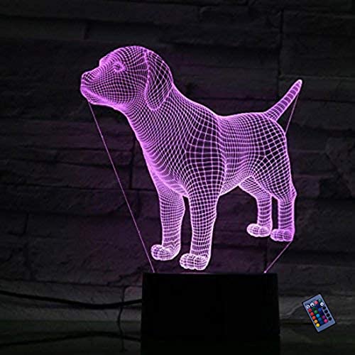 Kreative 3D Hund Nacht Licht 16 Farben Andern Sich Fernbedienung USB-Strom Touch Schalter Dekor Lampe Optische Täuschung Lampe LED Lampe Tisch Kind Geburtstag Weihnachten Geschenke von YTDZLTD