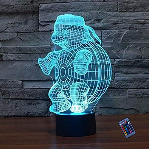 Kreative 3D Schildkröte Nacht Licht 16 Farben Andern Sich Fernbedienung USB-Strom Touch Schalter Dekor Lampe Optische Täuschung Lampe LED Lampe Tisch Kinder Brithday Weihnachten Geschenke von YTDZLTD