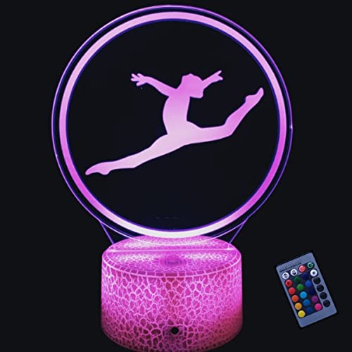 Optische Täuschung 3D Gymnastik Nacht Licht 16 Farben Andern Sich Fernbedienung USB-Strom Touch Schalter Dekor Lampe LED Lampe Tisch Kinder Brithday weihnachten Geschenk von YTDZLTD