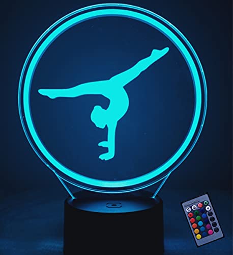 Optische Täuschung 3D Gymnastik Nacht Licht 16 Farben Andern Sich Fernbedienung USB-Strom Touch Schalter Dekor Lampe LED Lampe Tisch Kinder Brithday weihnachten Geschenk von YTDZLTD