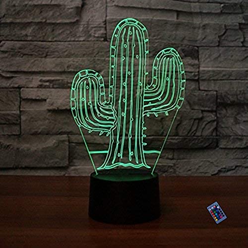 Optische Täuschung 3D Kaktus Nacht Licht 16 Farben Andern Sich Fernbedienung USB-Strom Touch Schalter Dekor Lampe LED Lampe Tisch Kinder Geburtstag Weihnachten Geschenk von YTDZLTD