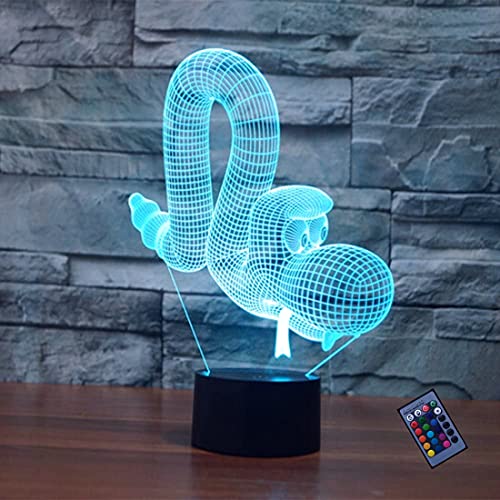 Optische Täuschung 3D Python Schlange Nacht Licht 16 Farben Andern Sich Fernbedienung USB-Strom Touch Schalter Dekor Lampe LED Lampe Tisch Kinder Brithday weihnachten Geschenk von YTDZLTD