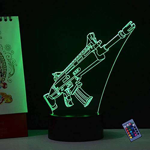 Optische Täuschung 3D Waffe Nacht Licht 16 Farben Andern Sich Fernbedienung USB-Strom Touch Schalter Dekor Lampe LED Lampe Tisch Brithday weihnachten Geschenk von YTDZLTD