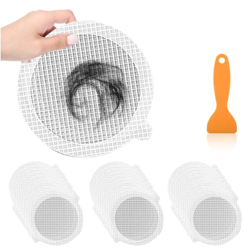 15 Stück Abflusssieb Haarsieb Dusche Abflussabdeckung für Badezimmer Abfluss Haarfänger Duschabfluss Mesh Aufkleber Boden Abfluss Quadrat Abflussschutz Aufkleber Abflusssieb für Duschen Badewannen von YUFFQOPC