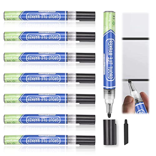 8 Stück Fugenstift Schwarz,Fugenstift Anthrazit Bad Fugenmörtel Fugen Reparatur Stift Wasserdicht Reparaturstift Schwarz Fugenstift Für Wiederherstellung Fliesenmörtel Wand Boden Badezimmer Und Küche von YUFFQOPC