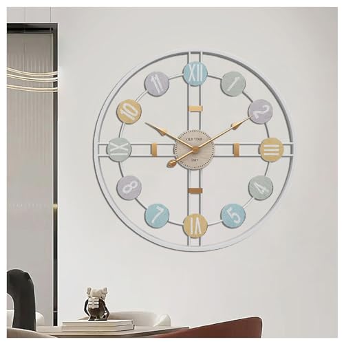YUN Clock Moderne Stumm Wohnzimmer Wanduhr Handgemachte 3D Metall Große Uhren Dekorative 50 cm Kreative Farbe Schlafzimmer Office Home Restaurant Dekorationen White…… von YUN Clock