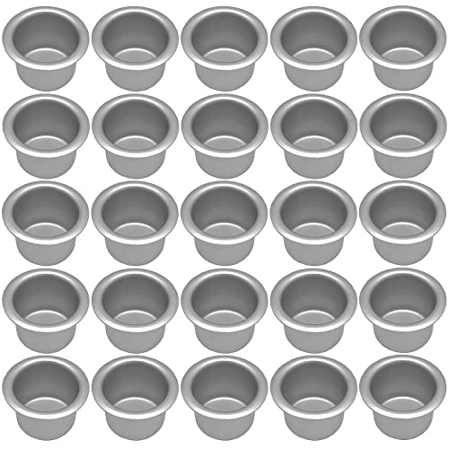 30 Stück Mini Kerzenhalter YUTOU Teelichter Kerzeneinsatz aus Metall Silber Aluminium Kerzenhalter für Stabkerzen, Tafelkerzen, Baumkerzen, Pyramidenkerzen, Puppenkerzen von YUTOU