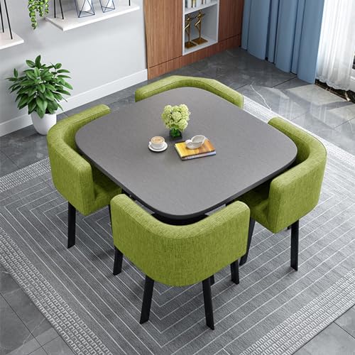 Empfangstisch und Stuhl Kombination, Modernes Quadrat Esstisch mit 4 Stühlen Set ,Empfang Im Büro Quadratisch Tisch Business ,Verhandlungstisch ,für Esszimmer Wohnzimmer Büroempfang ( Color : 12 , Siz von YUZES