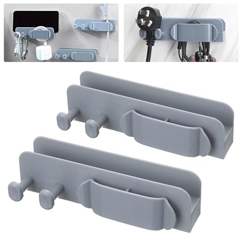 YVIFEVG Brillenhalter Fernbedienung Halterung Handyhalterung Bettablage Wand Bett Organizer Fernbedienungshalter Handy Wandhalterung zum Einhängen, Selbstklebend 2 Stück Grau von YVIFEVG