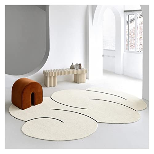 YXZN Großflächiger Teppich Teppich unregelmäßige Form Teppichboden Teppich für Wohnzimmer Schlafzimmer Nachttisch Teppich Einfacher kreisförmiger Jahresring Matte Teppich von YXZN