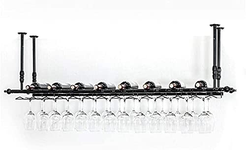 YXZWBWL Deckenhängendes Weinregal mit Glashalter, Regal, europäisches kreatives hängendes Weinglasregal, Weinglas-Aufhänger, Weinglas Umgedrehtes Stielglas-Weinregal von YXZWBWL