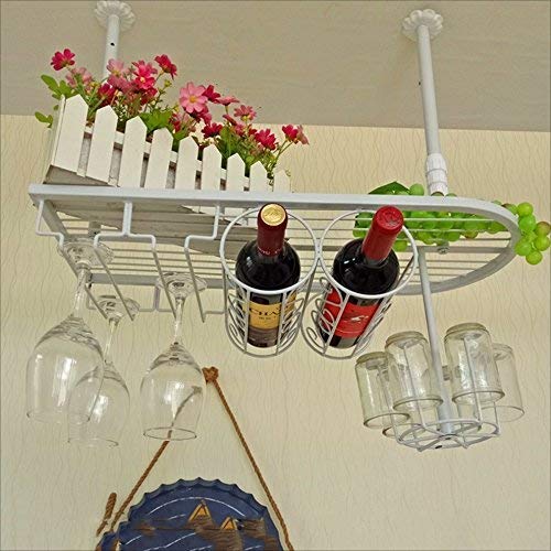 YXZWBWL Weinpräsentationsständer, hängender Weinglashalter aus Vintage-Eisen/kreative Hausbar/Weinregal Weinglasregal, s, 80 * 25 cm von YXZWBWL