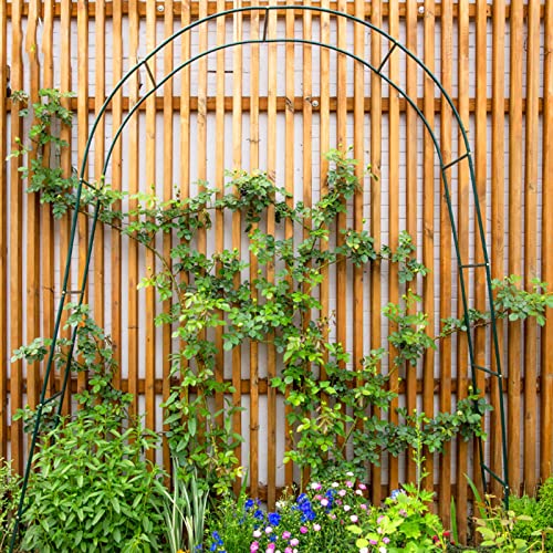 Gartenbogen aus Metall, dunkelgrün, 2,4 m, Pavillon für den Außenbereich, für Kletterpflanzen, Hochzeitsdekoration, Lichtstreifen, 140 x 29 x 240 cm von YYAI-HHJU