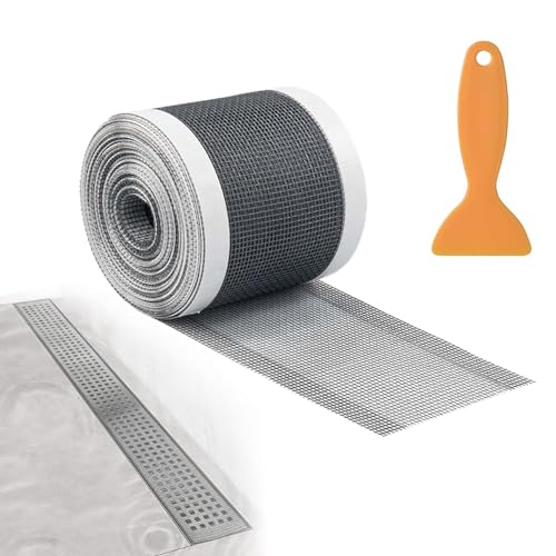 Abfluss Haarfänger, Einweg Duschabfluss Mesh Aufklebe, Duschrinne Abflussfilter Selbstklebend Einweg Abfluss Haarfänger für BadewanneBalkon Küche Bad(7cm*10m) von YZDZSW