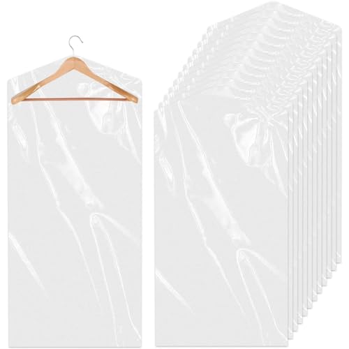 Kleidersäcke, 25 Stück Hängen Kleidersäcke, Wasserdicht Staubschutz Schutzschild Staubdichte Kleidersäcke für Anzüge Sakkos Hemden (60x120cm) von YZDZSW