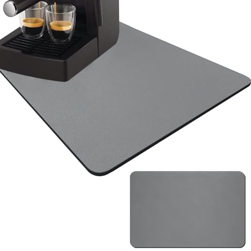 YZDZSW Kaffeemaschine Abtropfmatte, Schnelltrocknend Abtropfmatte Geschirr 50 x 40cm, Unterlage Kaffeemaschine Abtropfmatte für Kaffeemaschine Küche Spüle(Dark Grau) von YZDZSW