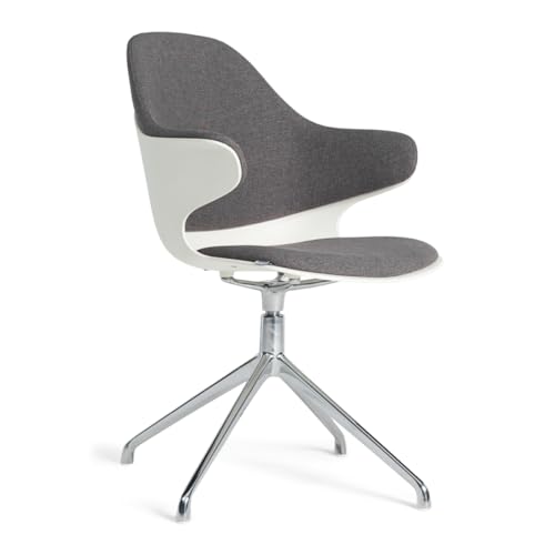Yaasa Chair Luis Designer-Stuhl mit drehbarer Sitzschale, Drehstuhl mit Armlehne als Bürostuhl oder Esstisch Sessel (Dunkelgrau) von Yaasa