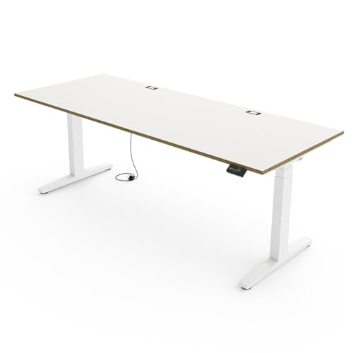 Yaasa Desk Expert Elektrisch höhenverstellbarer Schreibtisch | Massive Stabilität | 9 Speicherpositionen | Ergonomiefunktionen | 10 Jahre Garantie (Multiplex-Weiß + weiß, 180 x 80 cm) von Yaasa