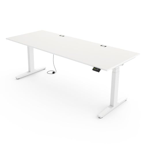Yaasa Desk Expert Elektrisch höhenverstellbarer Schreibtisch | Massive Stabilität | 9 Speicherpositionen | Ergonomiefunktionen | 10 Jahre Garantie (Weiß + weiß, 180 x 80 cm) von Yaasa
