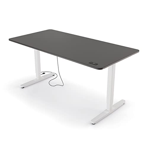 Yaasa Desk Pro 2 Elektrisch Höhenverstellbarer Schreibtisch, 160 x 80 cm, Dunkelgrau/Schwarz-Weiß, mit Speicherfunktion und Kollisionssensor von Yaasa