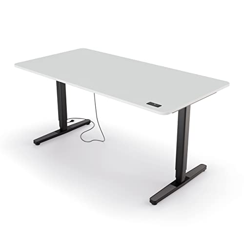 Yaasa Desk Pro 2 Elektrisch Höhenverstellbarer Schreibtisch, 160 x 80 cm, Offwhite-Schwarz, mit Speicherfunktion und Kollisionssensor von Yaasa