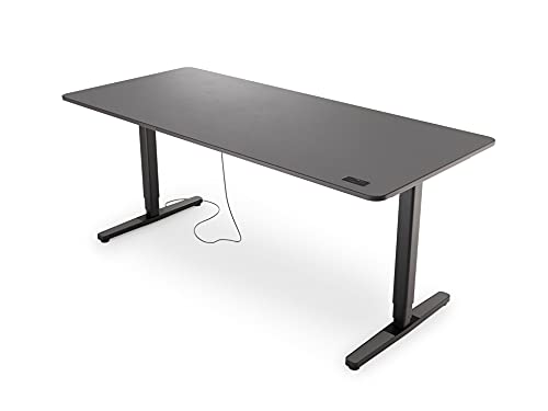 Yaasa Desk Pro 2 Elektrisch Höhenverstellbarer Schreibtisch, 180 x 80 cm, Dunkelgrau/Schwarz, mit Speicherfunktion und Kollisionssensor von Yaasa