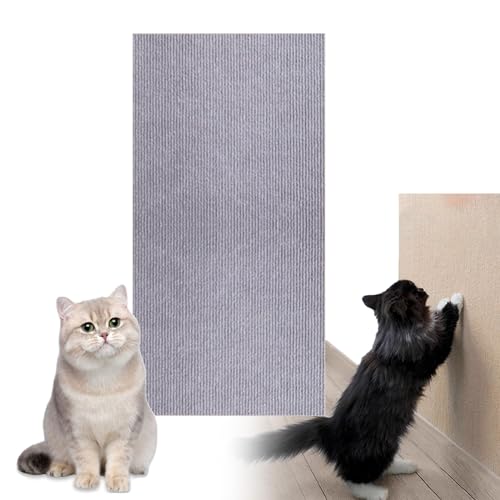 Cat Scratching Mat, Cat Wall Scratcher, Cat Furniture Protector, Couch Cat Scratch Protector Self-Adhesive for Shelves Steps Wall Couch Furniture Protector (Light Gray,L) von Yaepoip