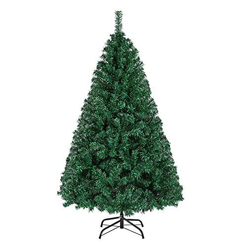 Yaheetech Künstlicher Weihnachtsbaum 152cm (Ø ca.98cm) mit ca.718 Spitzen, Tannenbaum Weihnachtsdeko, Christmastree PVC, Schnellaufbau mit Klappsystem inkl. Christbaum Metallständer von Yaheetech