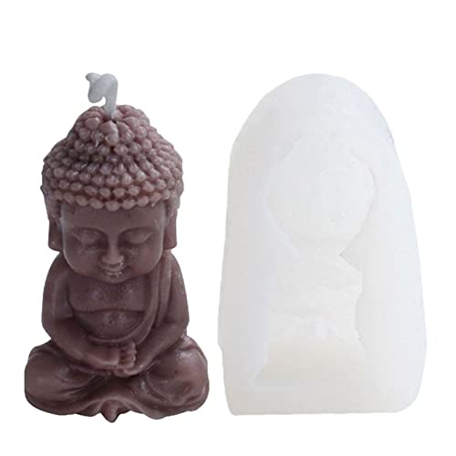 Yajexun Kerzenformen aus Silikon – Kerzenformen für Buddha-Statue, Buddhismus, 3D, Gießform, DIY, dekorative Form für Seife, Handwerk, Kerze, Schokolade, Muffins, Eis von Yajexun