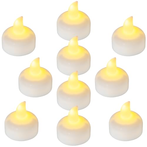 Yakpo 36 Stück schwimmende Teelichter wasserdichte Kerzen batteriebetrieben, flammenlos, flackernde LED-Teelichter für den Außenbereich, Votivkerzen für Hochzeitsdekoration Vase Pool Spa-Dekorationen von Yakpo